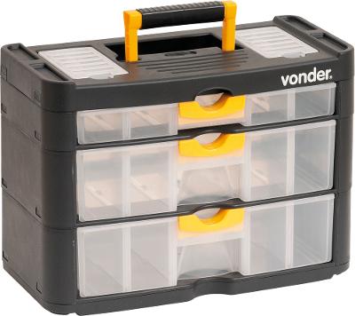 Organizador plástico 400x200x285mm 3 gavetas opv0400 Vonder