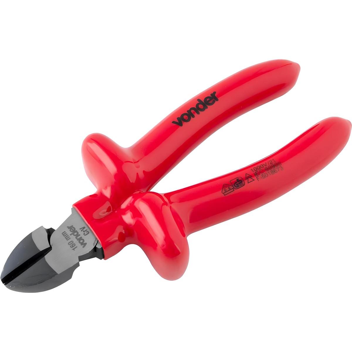 Alicate Isolado Corte Diagonal 6" Vonder Cabo Isolado 1000V IEC 60900 Aço Cromo Vanádio Polido - 1