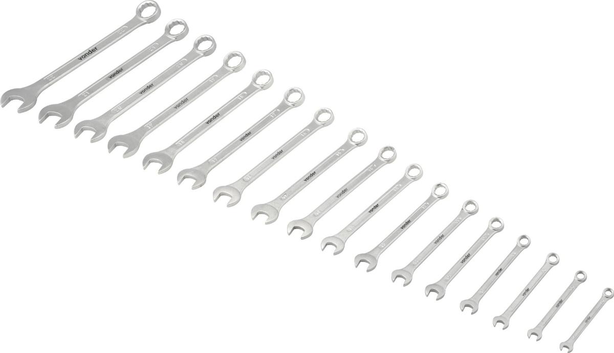 Chave Combinada Jg 6A22mm Combinada 17Pcs Crv Vonder - 1