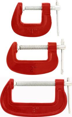 Jogo grampo tipo c com 1",2",3" ferro fundido leve - Nove54