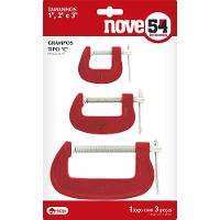 Jogo grampo tipo c com 1",2",3" ferro fundido leve - Nove54 - 2