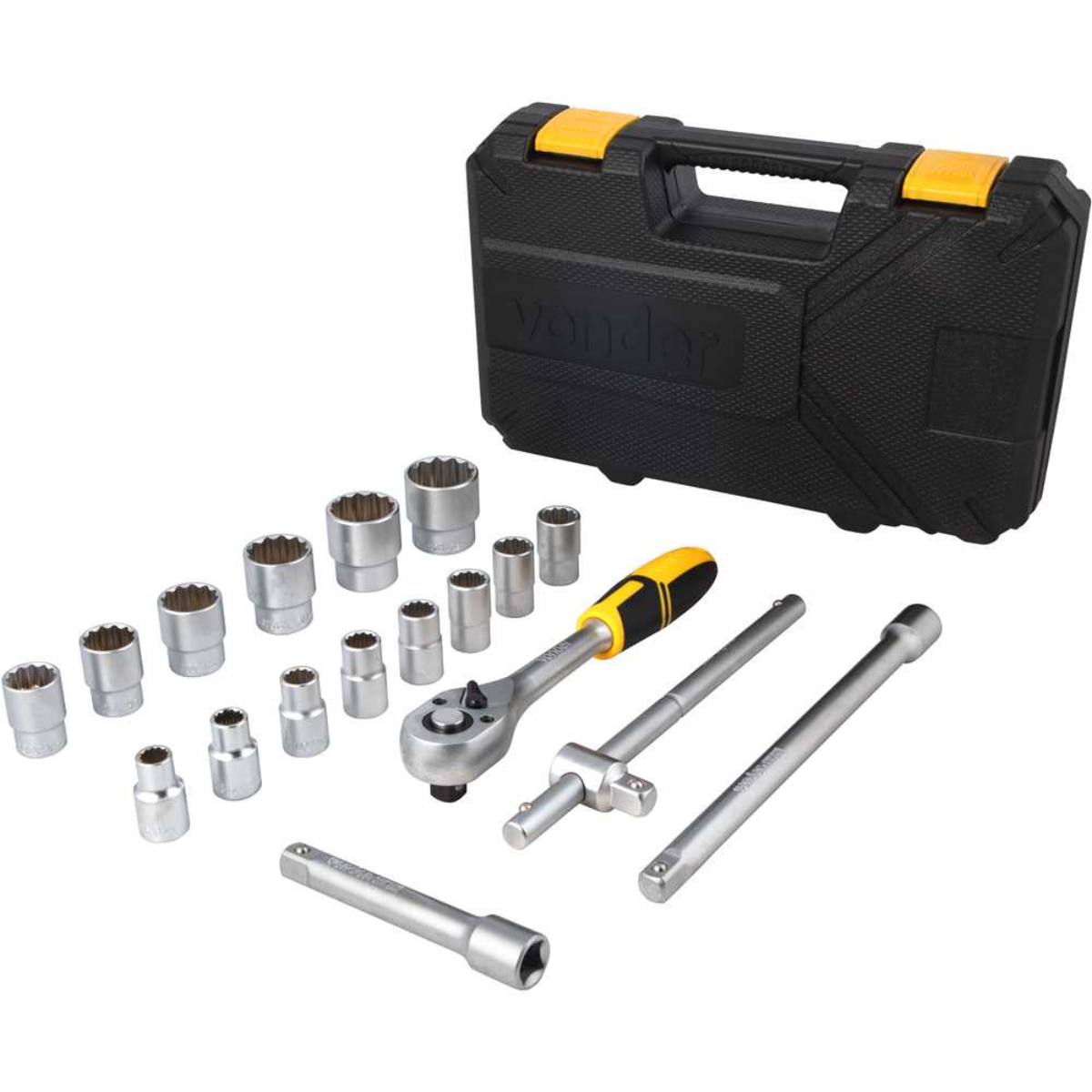 Jogo Soquete Estriado 1/2 10-32mm Cromo Vanádio Vonder - 4