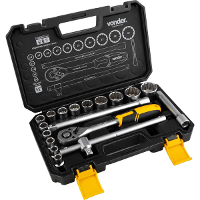 Jogo Soquete Estriado 1/2 10-32mm Cromo Vanádio Vonder - 1