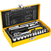 Jogo Soquete Sextavado Bits Ponteiras 1/4 4-13mm Vonder - 1