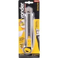 Estilete Largo 18mm Corpo Metálico Com Guia Botão Trava E Pa - 2