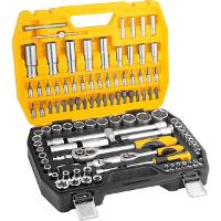 Jogo Soquete Ponteira Encaixe 1/4 E 1/2 Catraca 108 Vonder - 2