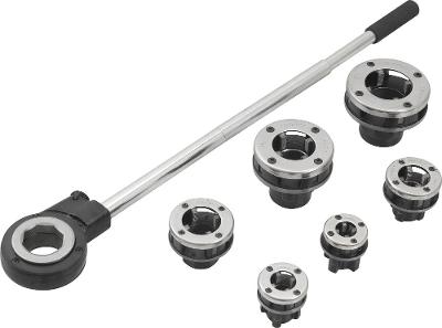 Jogo Tarraxa Manual 1/2  À 2  Bspt Com Catraca Para Tubo De 
