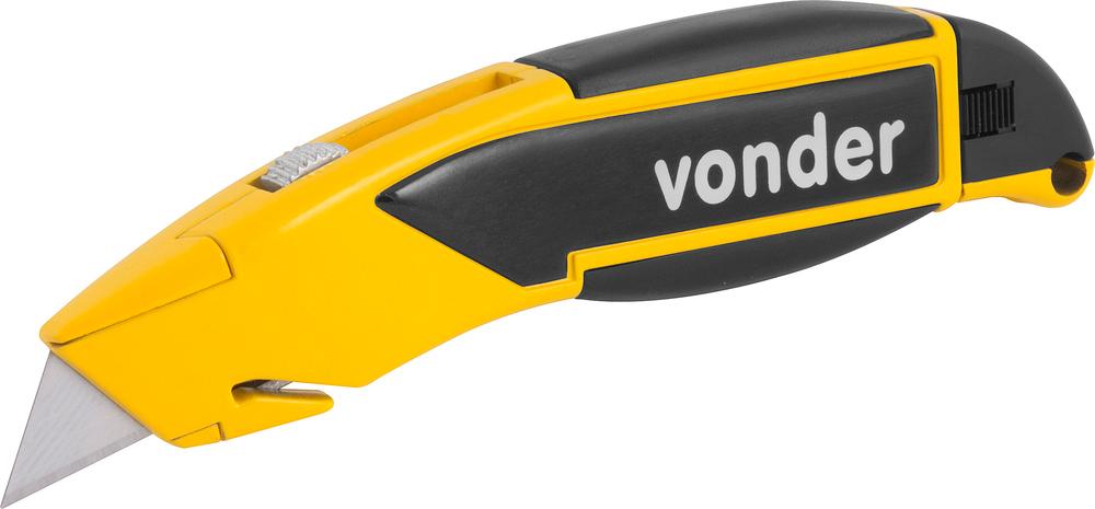 Estilete Trapezoidal 18mm Aluminío Botão Trava 5L Vonder - 2