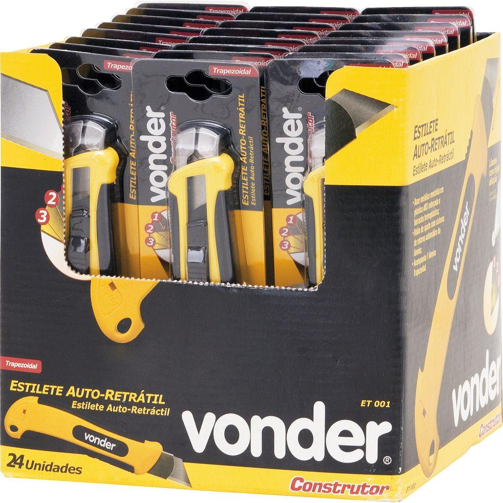 Estilete trapezoidal retrátil 18mm et001 - Vonder Construtor - 7