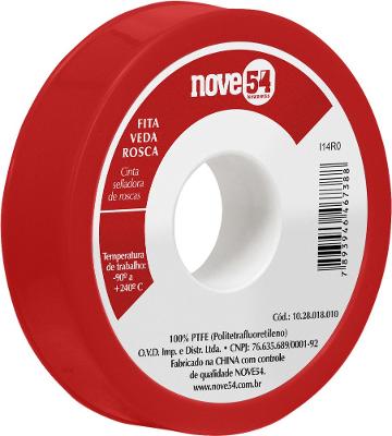 Fita veda rosca 12mmx10m ptfe teflon - Nove54