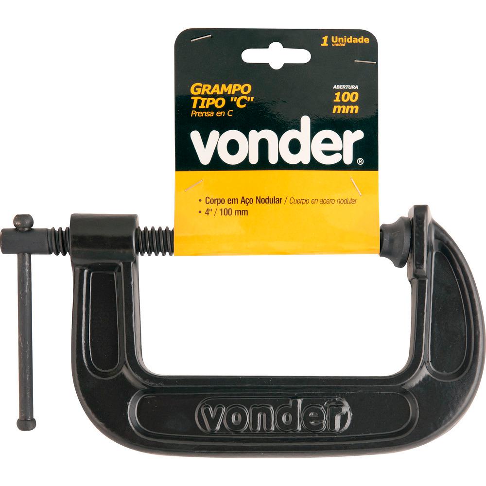 Grampo tipo c 4" ferro nodular - Vonder Plus - 2