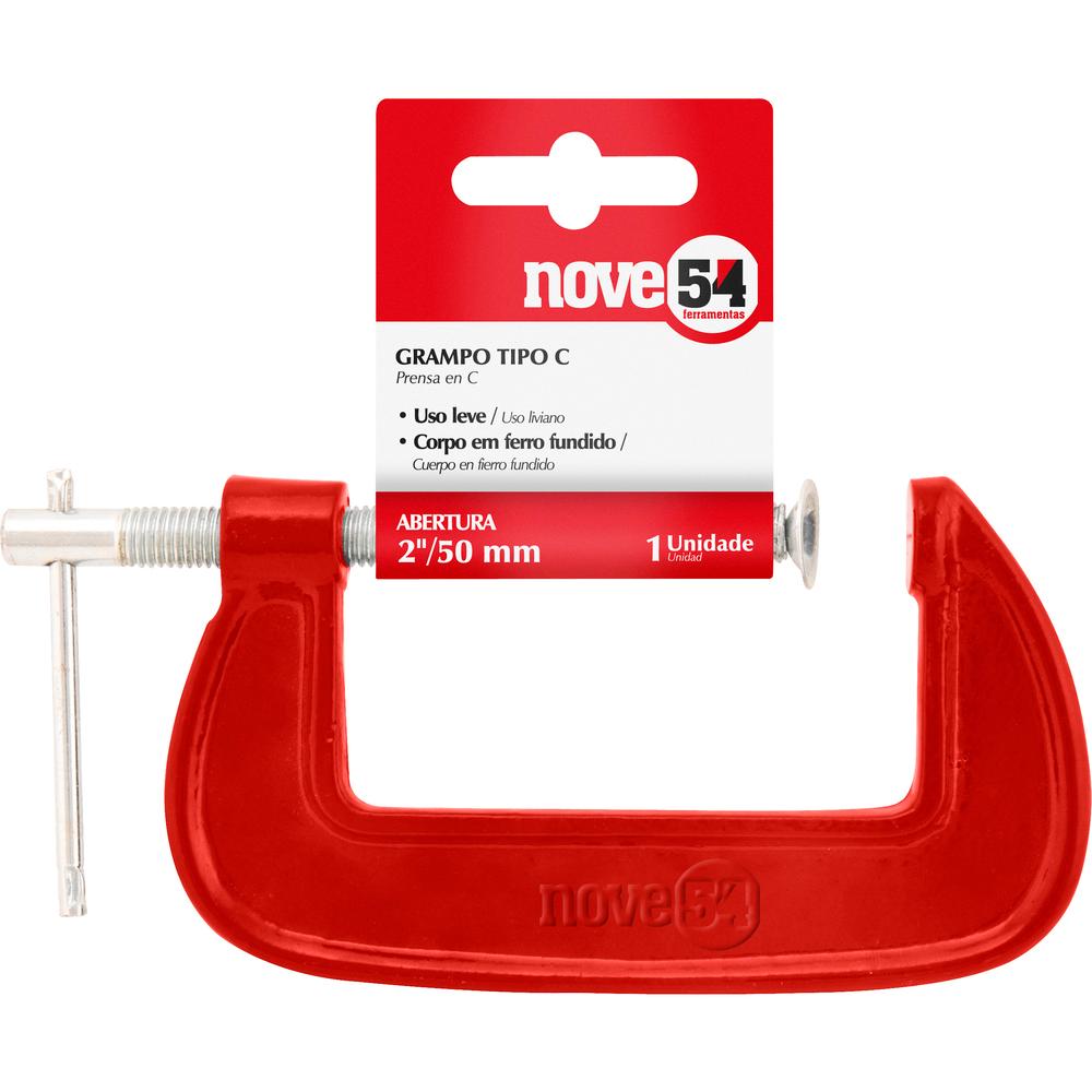 Grampo tipo c 3" ferro fundido leve - Nove54 - 1