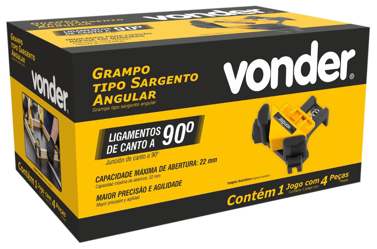Grampo Sargento Clip Angular Jogo Com 4Pc Vonder - 4