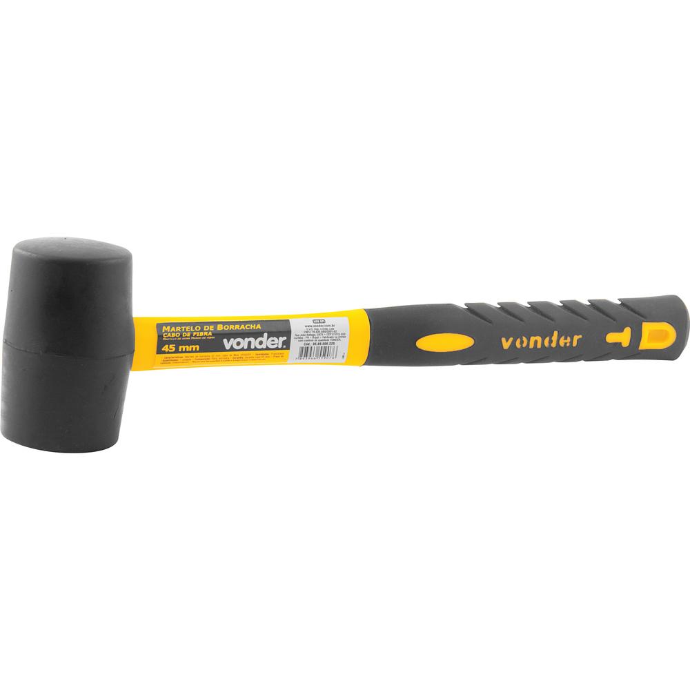 Martelo de Borracha 45mm com Cabo de Fibra - Vonder - 1