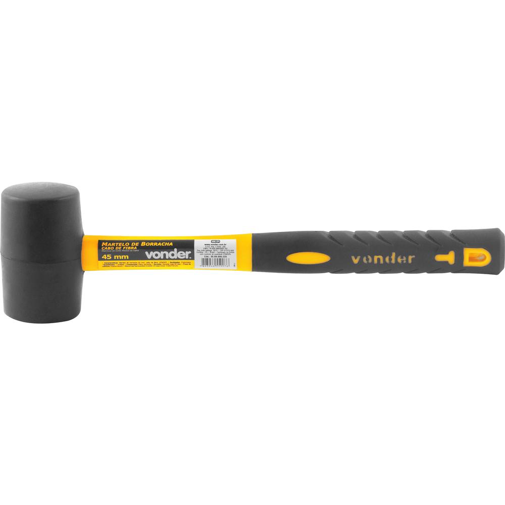 Martelo de Borracha 45mm com Cabo de Fibra - Vonder - 2