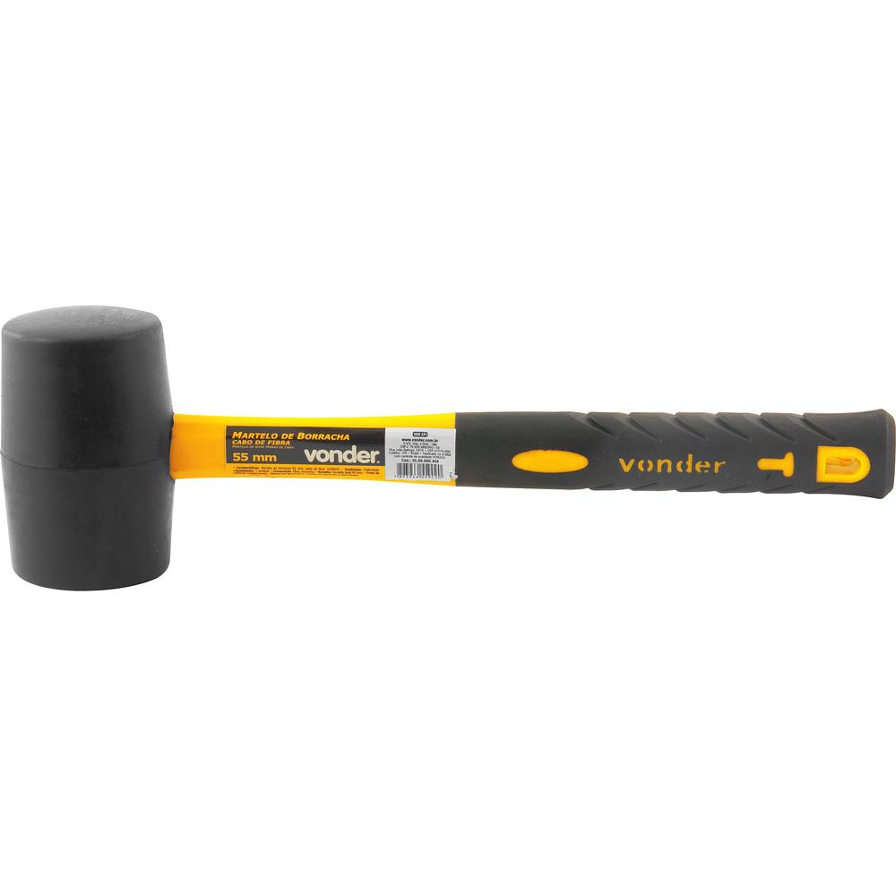 Martelo de Borracha 55mm com Cabo de Fibra Vonder - 2