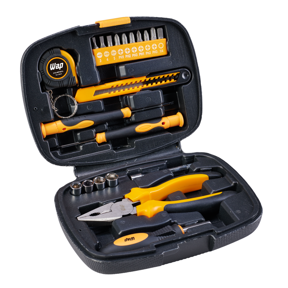 Maleta de Ferramentas Manuais WAP MKF21 21 Acessórios Reparos Diários - 1
