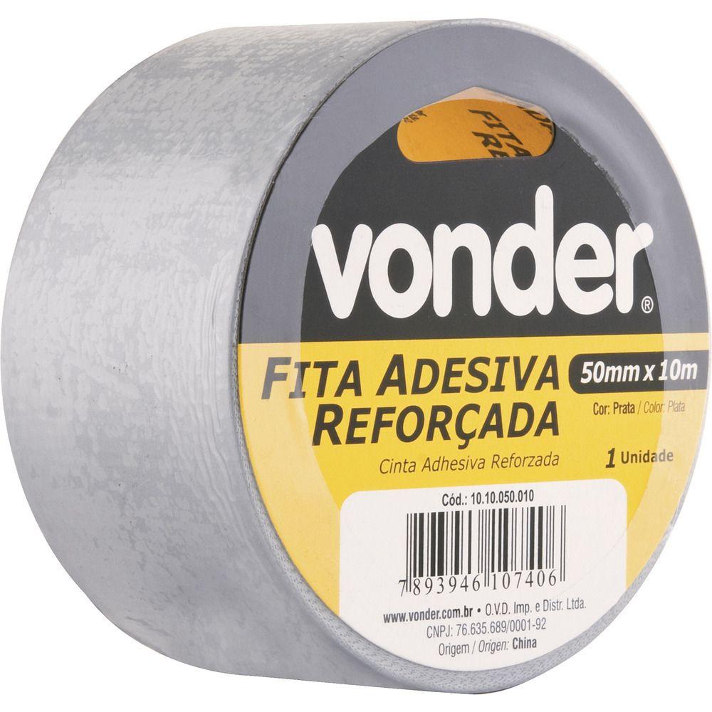 Fita adesiva reforçada silver tape 50mmx25m prata Vonder - 1