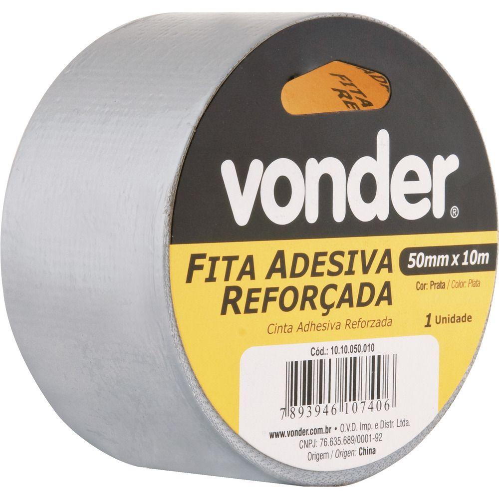 Fita adesiva reforçada silver tape 50mmx25m prata Vonder - 2
