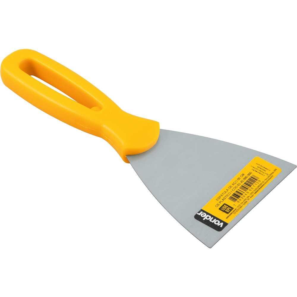 Espátula betumadeira aço carbono 3" 8cm cabo plástico Vonder - 3
