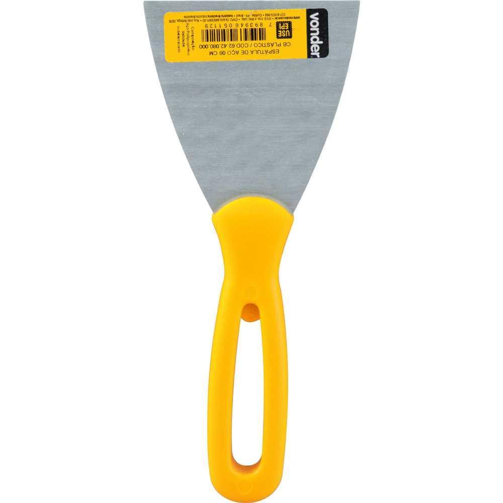 Espátula betumadeira aço carbono 3" 8cm cabo plástico Vonder - 5