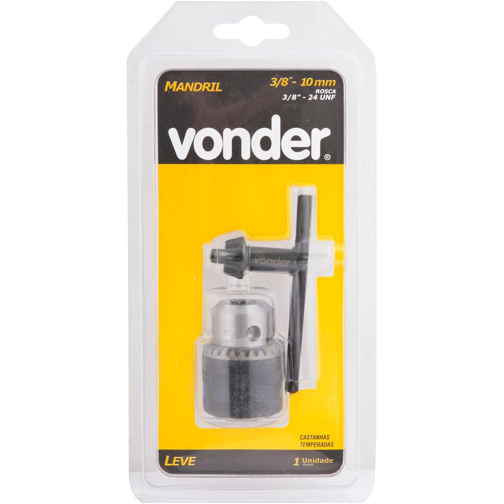 Mandril leve 3,1-10,0mm rosca 3/8" 24 fios chave vdc2 Vonder - 3