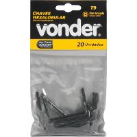 Chave Hexalobular T09 c/ Furo Guia Crv c/ 20 peças Vonder - 1