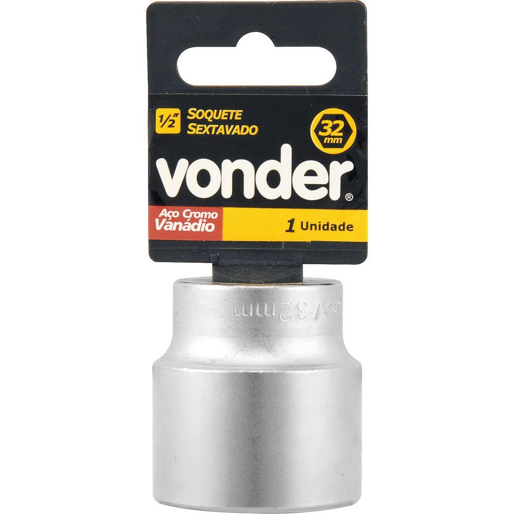 Soquete sextavado enc 1/2" 18mm curto vanád. Vonder - 1