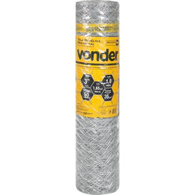Tela Metálica Mangueirão Hex Malha 3'' BWG16 1,0m 50m Vonder