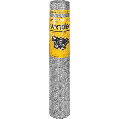 Tela Metálica Pinteiro Hex Malha 1'' BWG22 1,5m 50m Vonder