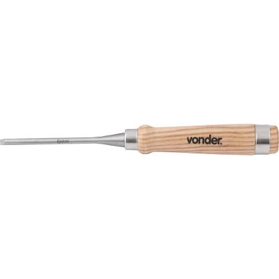 Formão goivado 06mm aço carbono cabo madeira - Vonder