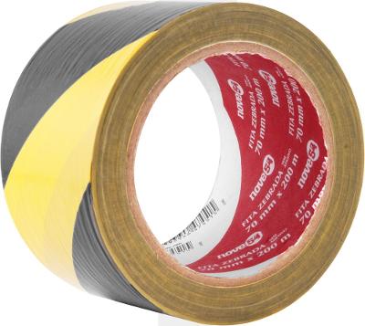 Fita zebrada sem adesivo 70mmx200m amarela e preta - Nove54