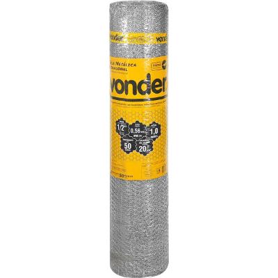 Tela Metálica Viveiro Hex Malha 1/2'' BWG24 1,0m 50m Vonder