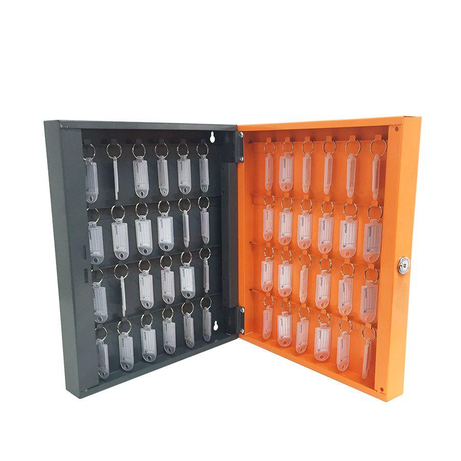 Porta Chaves com 48 Chaveiros Cinza e Laranja Presto - 1