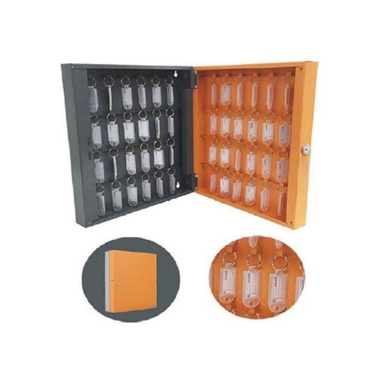 Porta Chaves com 48 Chaveiros Cinza e Laranja Presto - 2