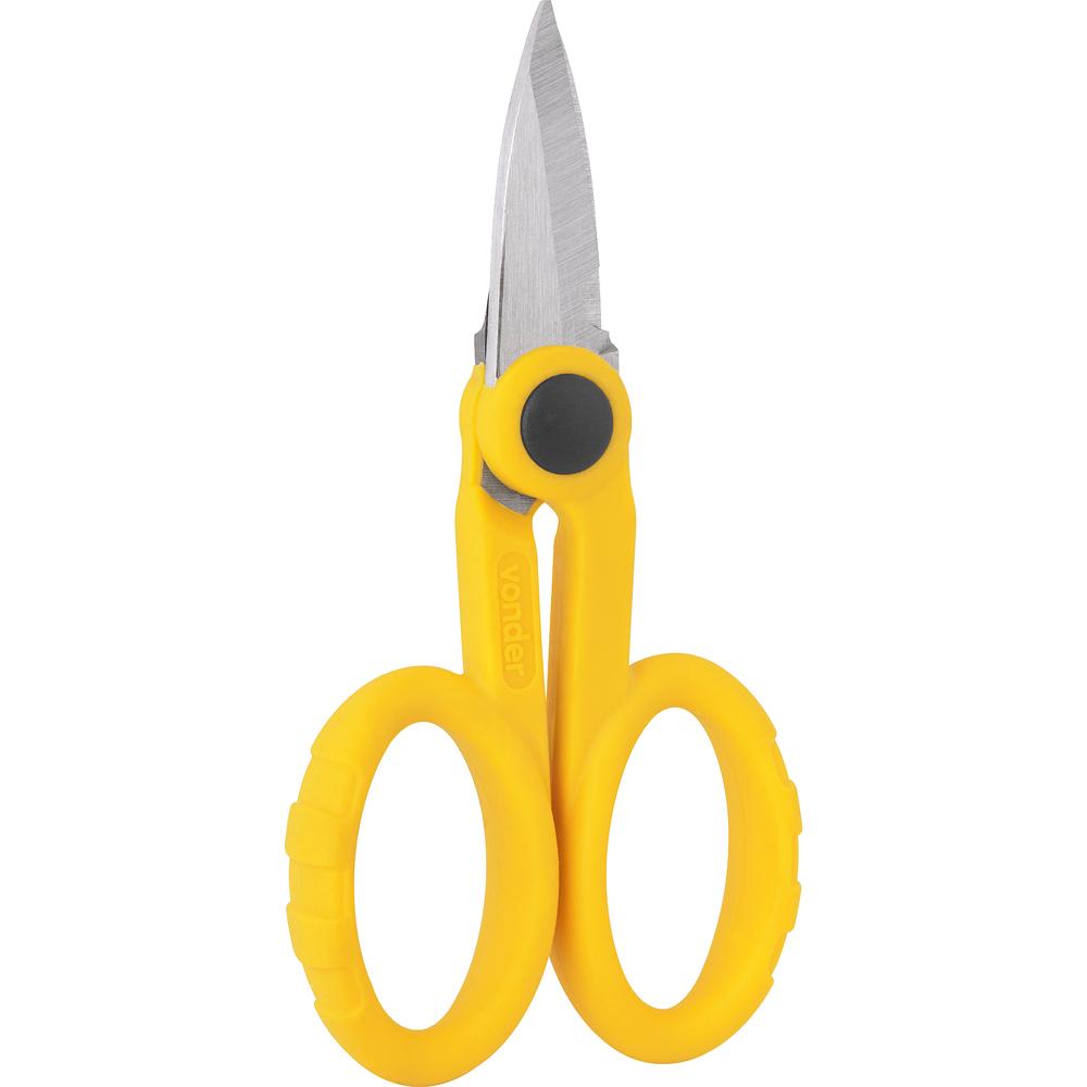 Tesoura para cabista 5.1/2" aço inox cabo plástico Vonder - 2