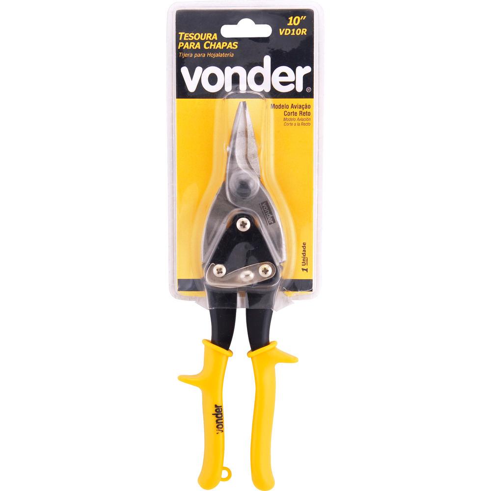 Tesoura Chapas Aviação 10 Reta Aço Carbono Chapa Vonder - 2