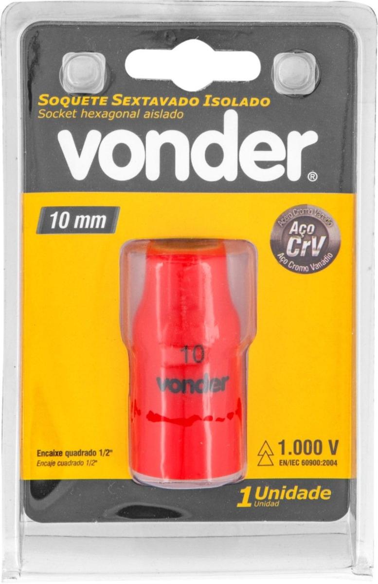 Soquete Isolado Sextavado Encaixe 1/2'' 10mm IEC60900 Vonder - 5