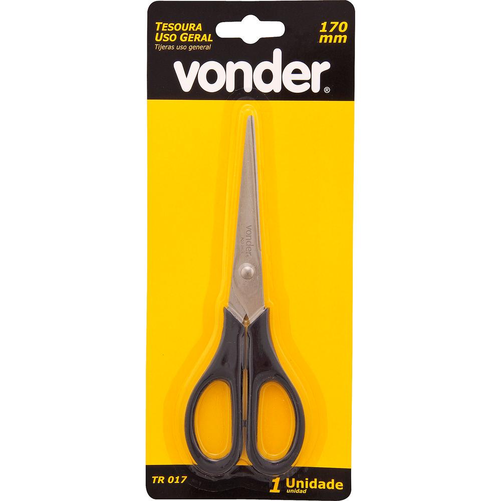 Tesoura uso geral 17cm aço inox tr017 Vonder - 2
