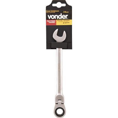 Chave combinada c/ catraca articulada 17mm vanád. Vonder
