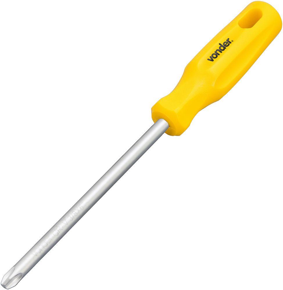 Chave phillips 3/8x6" n.4 cromo vanádio Vonder - 1