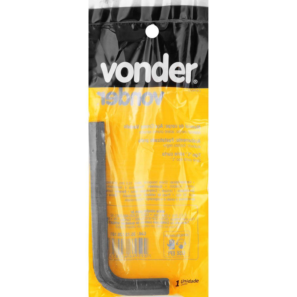 Chave Hexagonal (Allen) 12,0 mm Vonder - 2