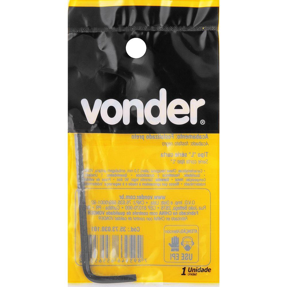 Chave Hexagonal (Allen) 3,0 mm Vonder - 2