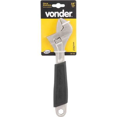 Chave inglesa ajustável 10" aço carbono niquelada Vonder