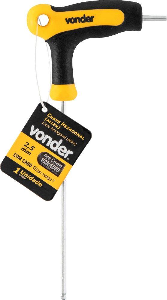 Chave Allen Abaulada 2,5Mm Com Cabo T Vonder - 1