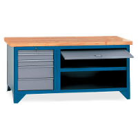 Bancada com 5 Gavetas Porta retrátil Suporte para morsa N05 e Tampo de pinus 40mm 217A CMB - 3