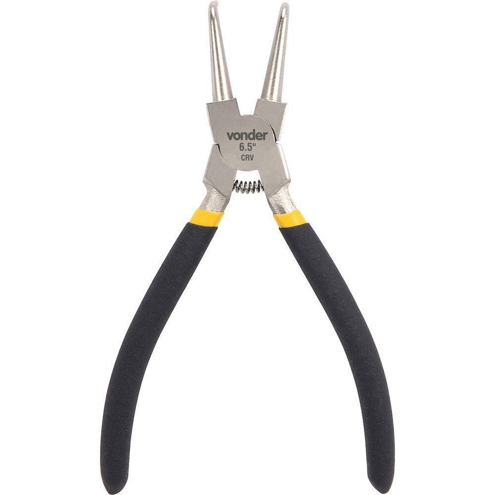 Alicate p/ anéis 6.1/2" 165mm int curvo vanádio plast Vonder - 3
