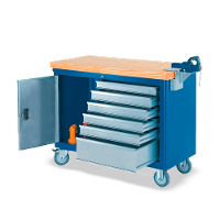 Bancada móvel com Tampo de pinus 40mm e Suporte para morsa 500 CMB - 1