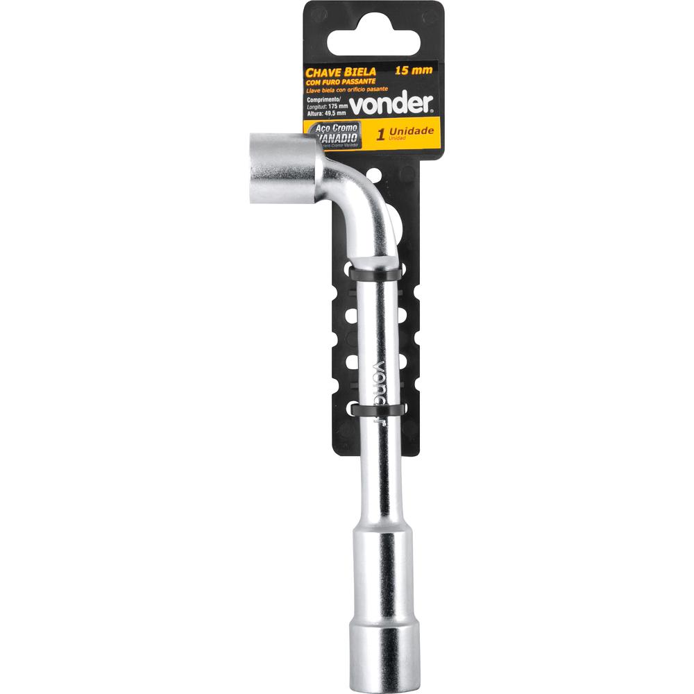 Chave Biela com Furo Passante 15 mm Aço Cromo Vanádio Vonder - 1