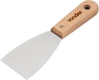 Espátula betumadeira aço inox 2.1/4" 6cm cabo madeira Vonder - 1